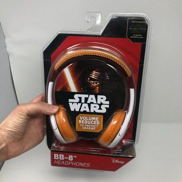 Disney Star Wars BB-8 White and Orange Headphones Volume Reduced - Picture 1 of 5